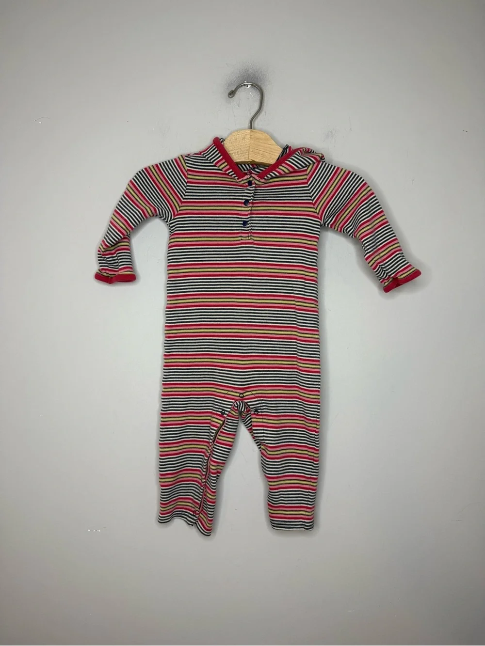 $16 ADD‎ ON tea collection stripe coverall hooded 12-18M rylee + cru jamie kay
